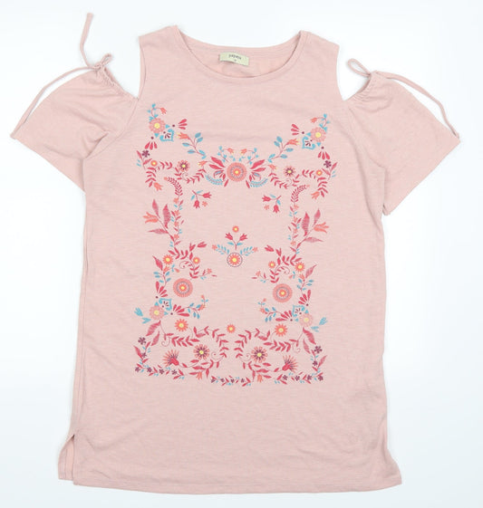 Matalan Womens Pink Floral  Basic T-Shirt Size 12