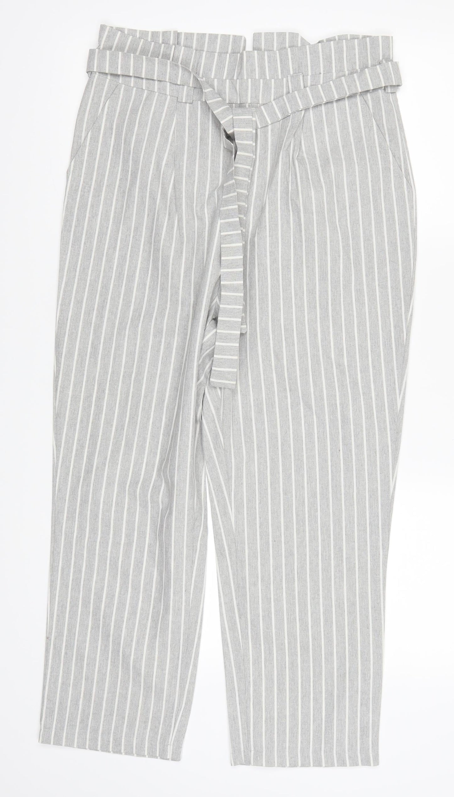 Womens UK Size L Preworn Regular Fit  Grey Trousers