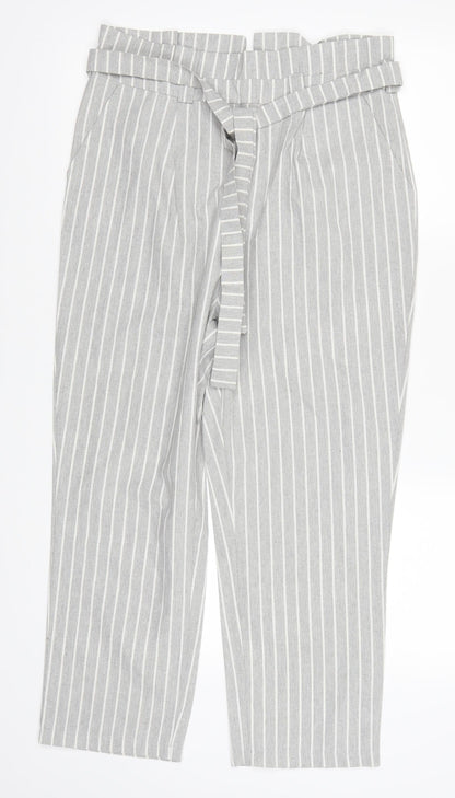 Womens UK Size L Preworn Regular Fit  Grey Trousers