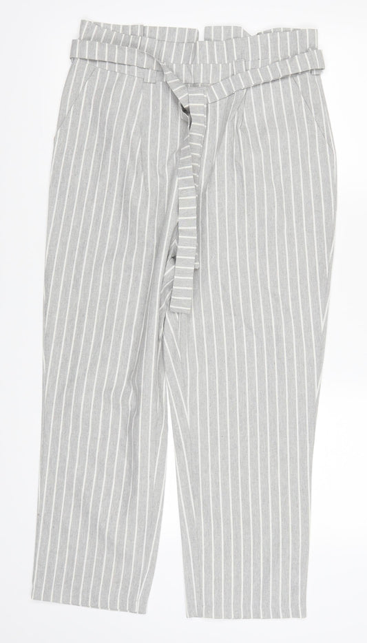 Womens UK Size L Preworn Regular Fit  Grey Trousers