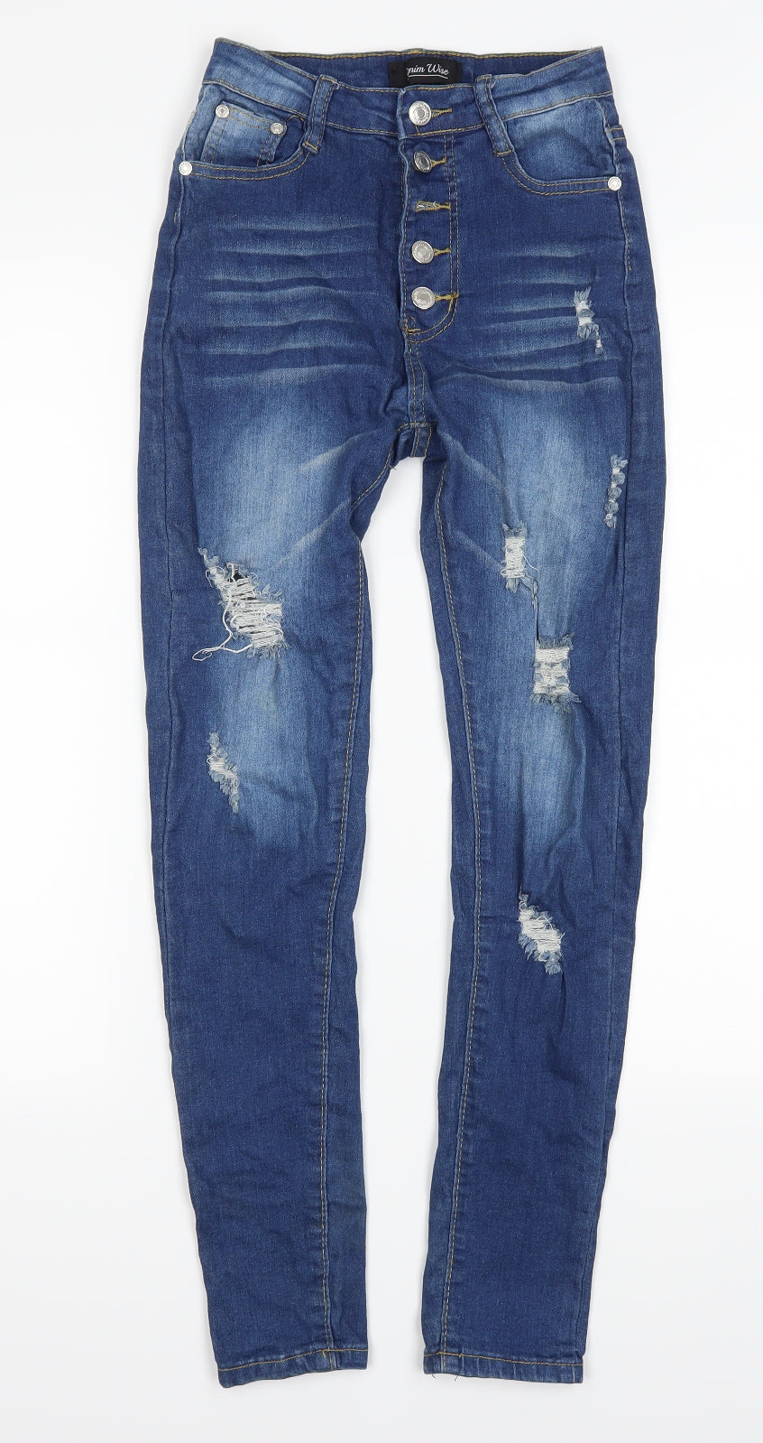 Womens UK Size 6 Denim Wise Regular Fit Skinny Blue Jeans