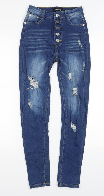 Womens UK Size 6 Denim Wise Regular Fit Skinny Blue Jeans