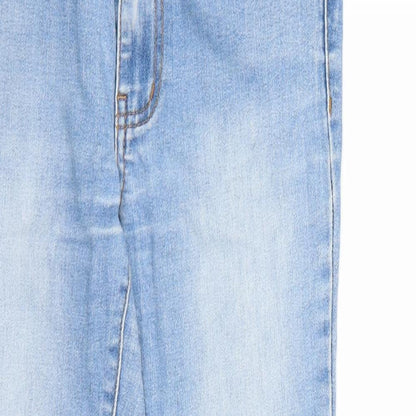 Womens UK Size  Villa Regular Fit Cropped Blue Jeans