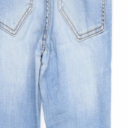 Womens UK Size  Villa Regular Fit Cropped Blue Jeans