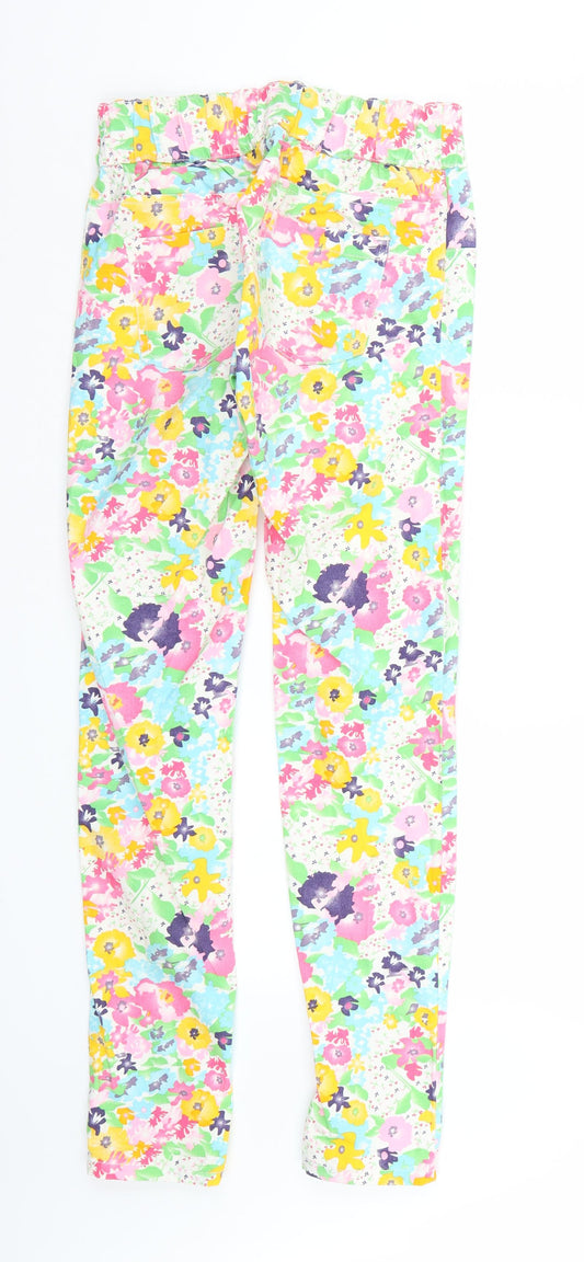 ESMARA Womens White Floral  Skinny Jeans Size 10 L31 in