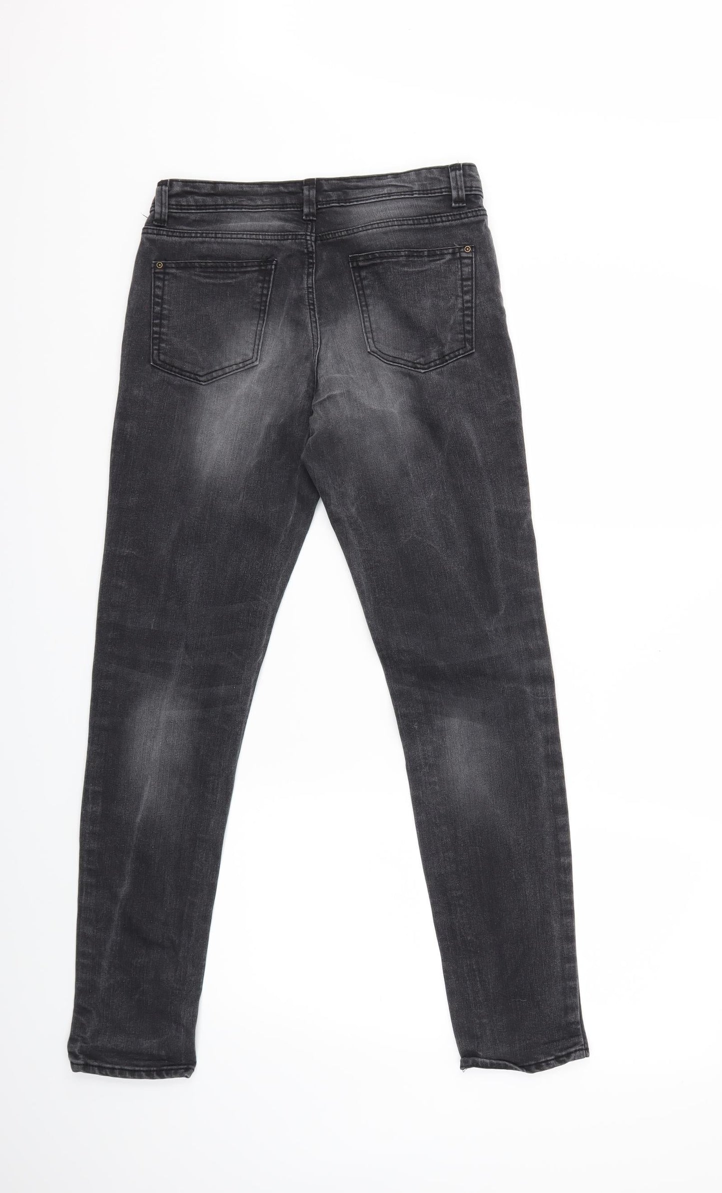 Womens UK Size 8 Preworn Regular Fit Skinny Grey Jeans