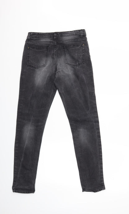 Womens UK Size 8 Preworn Regular Fit Skinny Grey Jeans