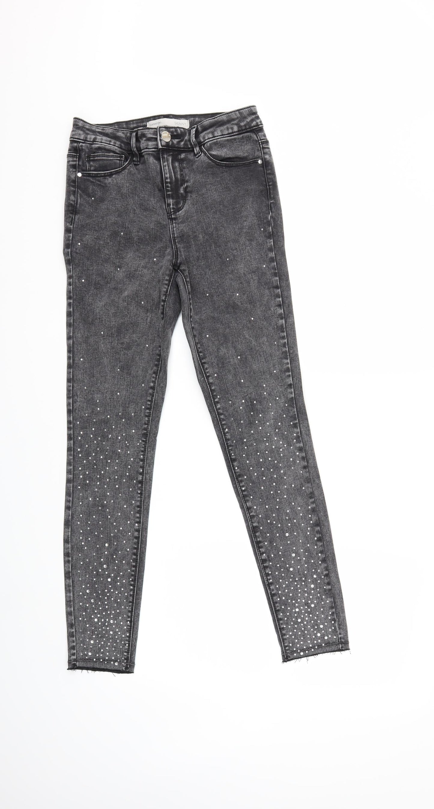 George Womens Grey  Denim Skinny Jeans Size 8 L28 in