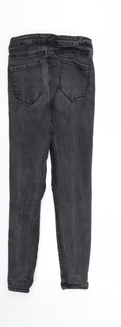 Denim & Co. Womens Grey  Denim Skinny Jeans Size 12 L26 in