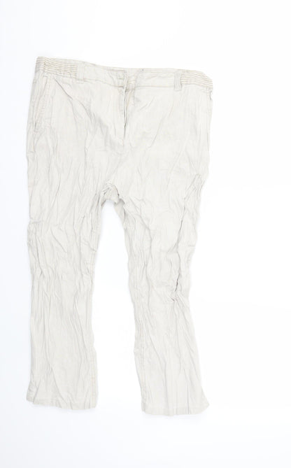 Per Una Womens Ivory   Trousers  Size 16 L22 in
