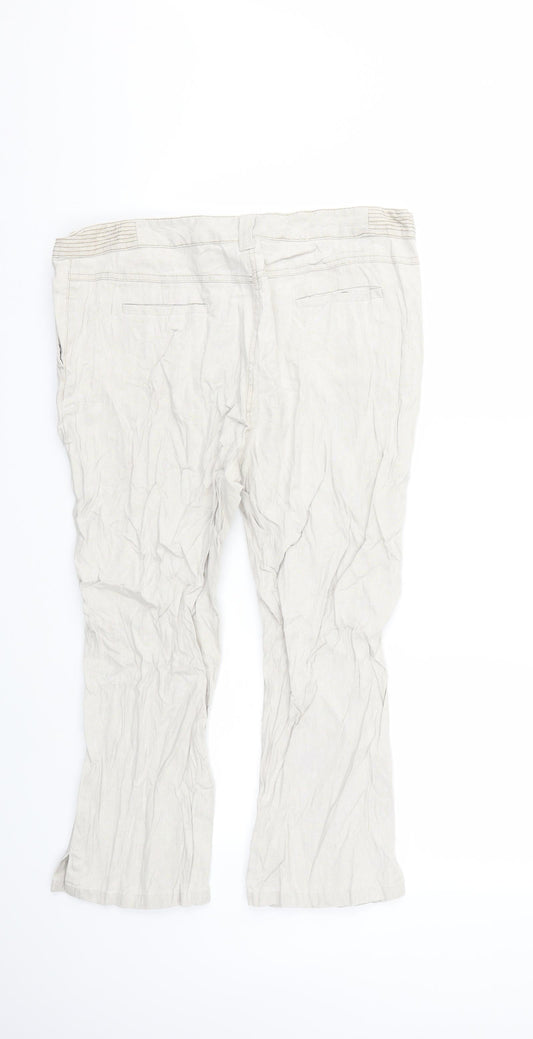 Per Una Womens Ivory   Trousers  Size 16 L22 in