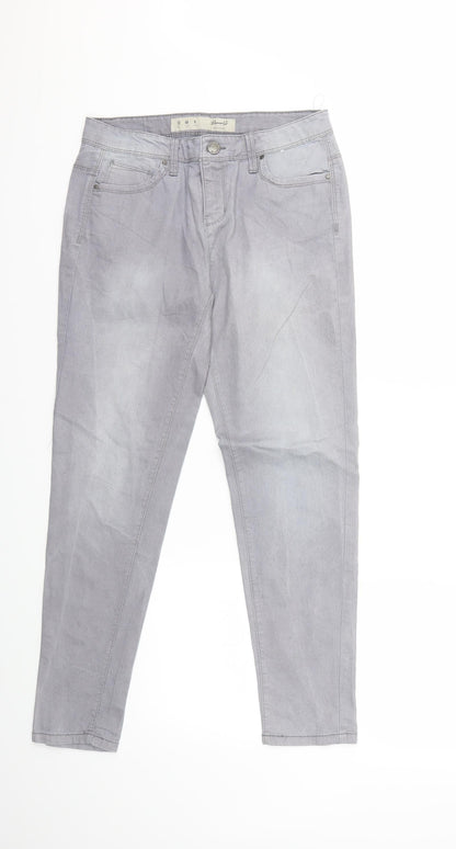 Denim & Co. Womens Green  Denim Skinny Jeans Size 12 L28 in