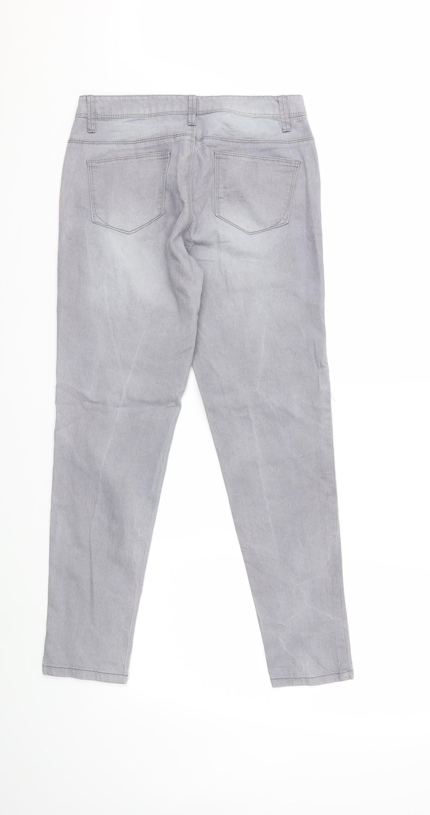 Denim & Co. Womens Green  Denim Skinny Jeans Size 12 L28 in