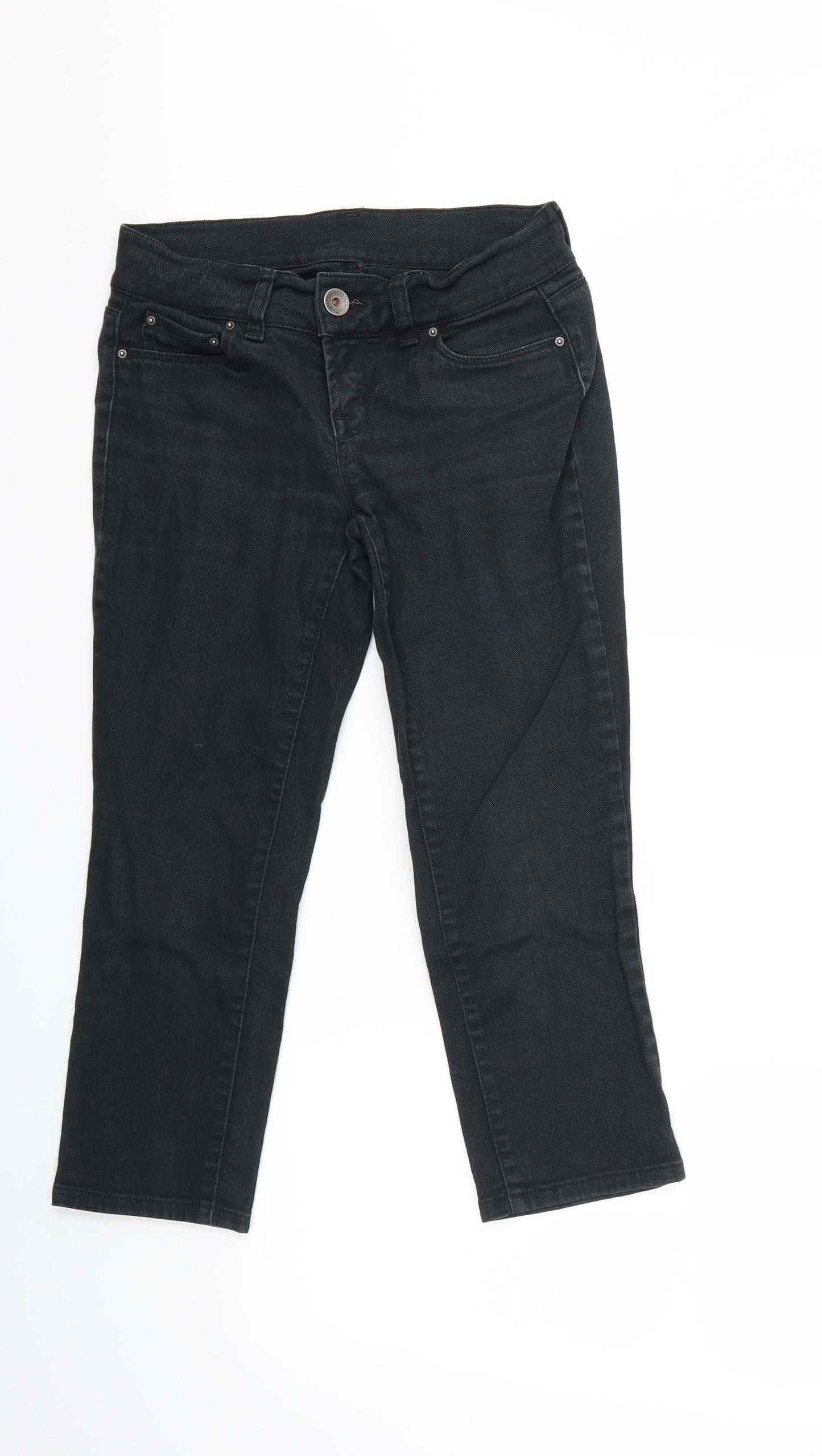 United Colors of Benetton Womens Black  Denim Cropped Jeans Size 28 in L21 in