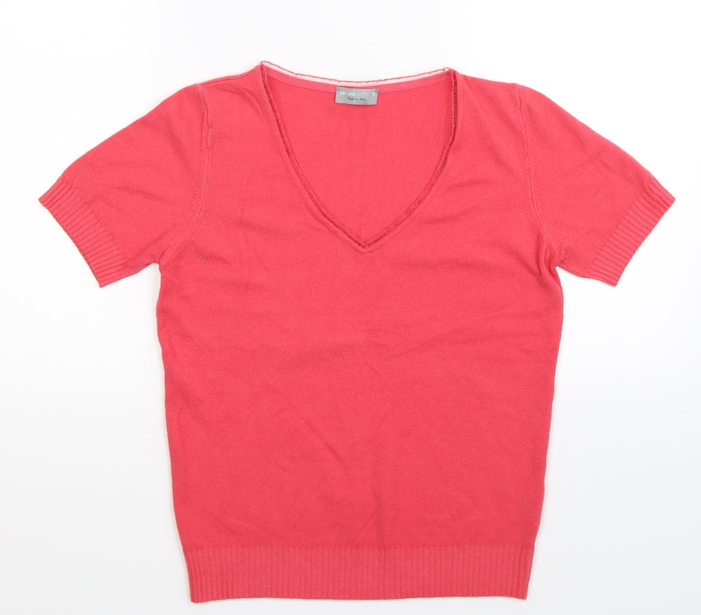 Womens UK Size 12 Per Una Pink Basic T-Shirt