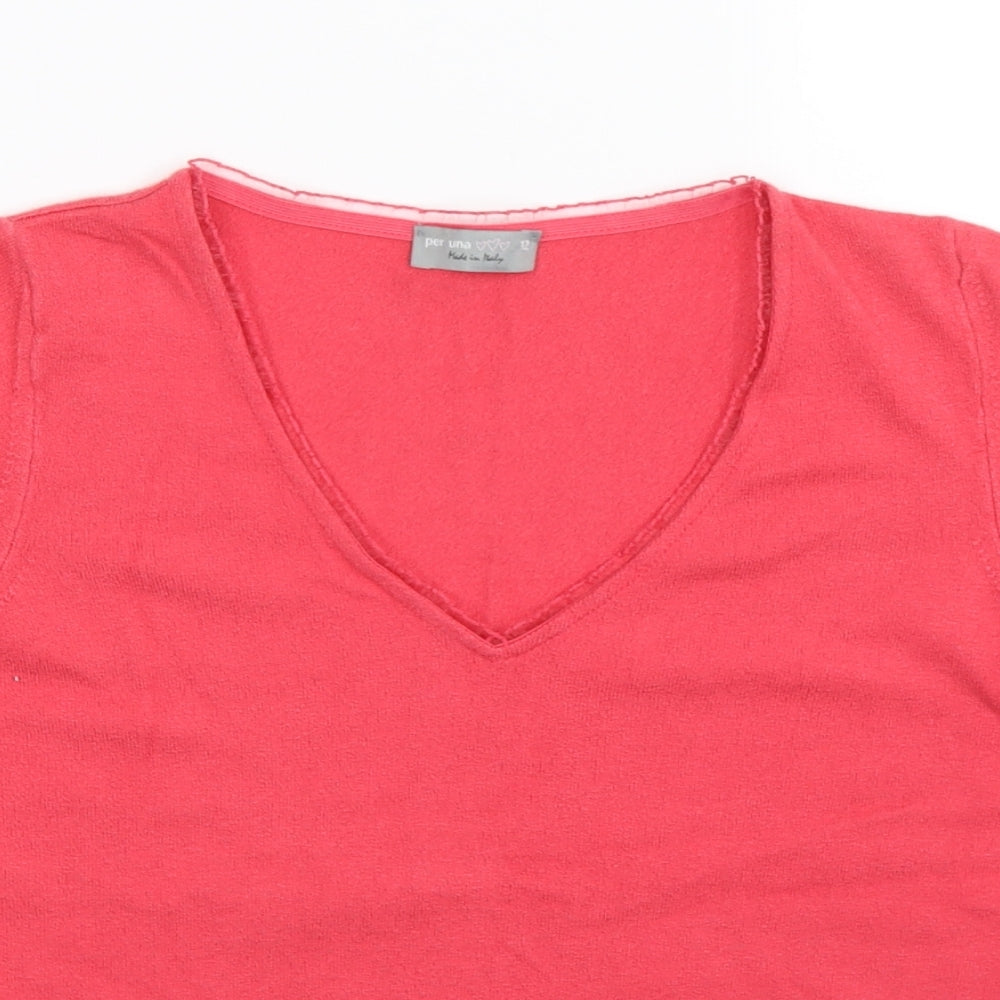 Womens UK Size 12 Per Una Pink Basic T-Shirt