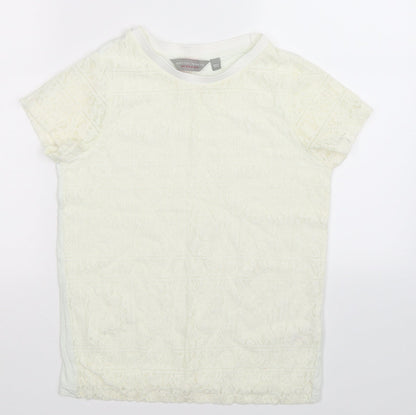 Womens UK Size 10 Dorothy Perkins White Basic T-Shirt