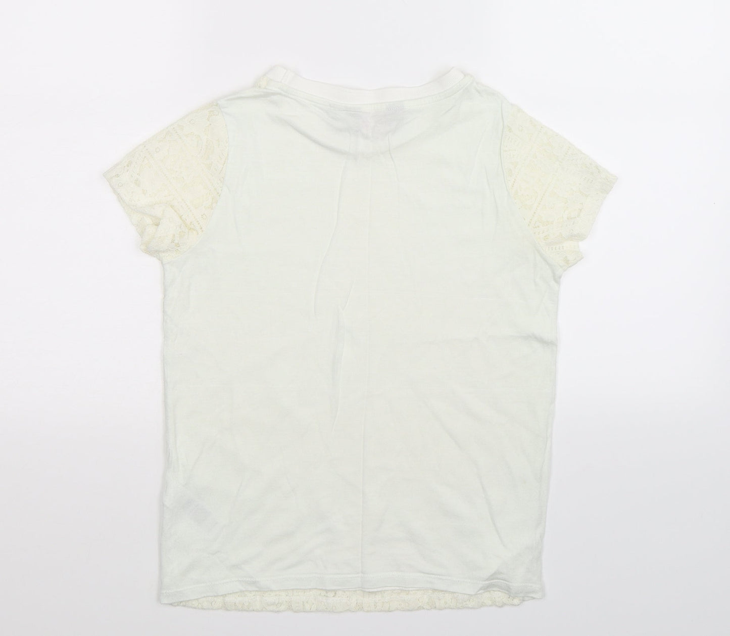Womens UK Size 10 Dorothy Perkins White Basic T-Shirt