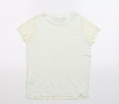 Womens UK Size 10 Dorothy Perkins White Basic T-Shirt