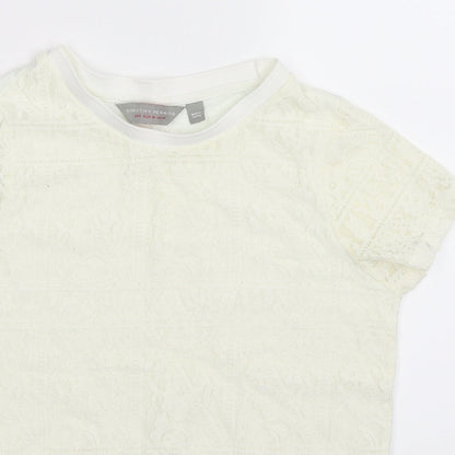 Womens UK Size 10 Dorothy Perkins White Basic T-Shirt