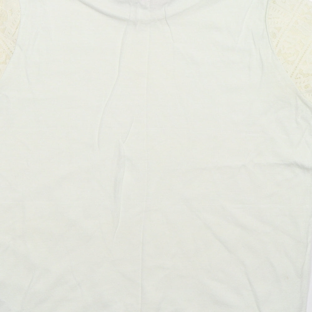 Womens UK Size 10 Dorothy Perkins White Basic T-Shirt