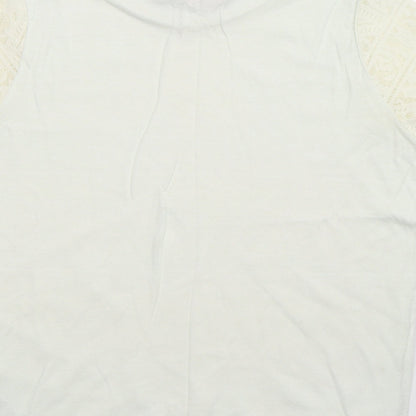 Womens UK Size 10 Dorothy Perkins White Basic T-Shirt