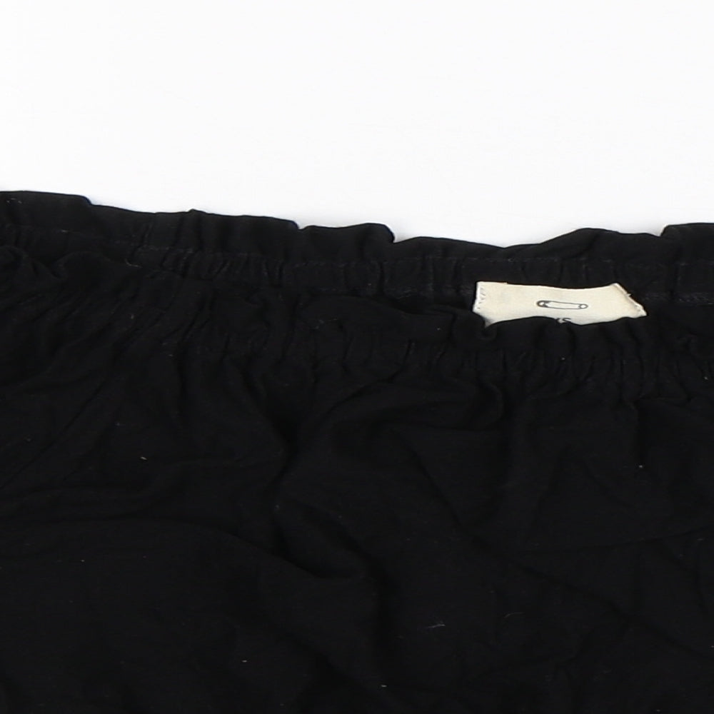 Womens UK Size XS Pins & Needles Black Cropped Blouse