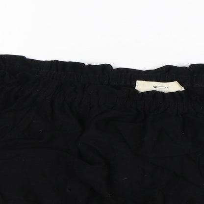Womens UK Size XS Pins & Needles Black Cropped Blouse