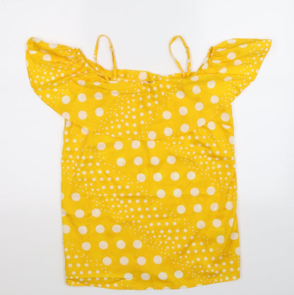 Womens UK Size 8 Pep&Co Yellow Basic Tank