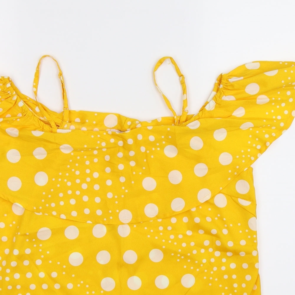 Womens UK Size 8 Pep&Co Yellow Basic Tank