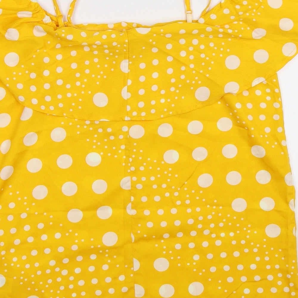 Womens UK Size 8 Pep&Co Yellow Basic Tank