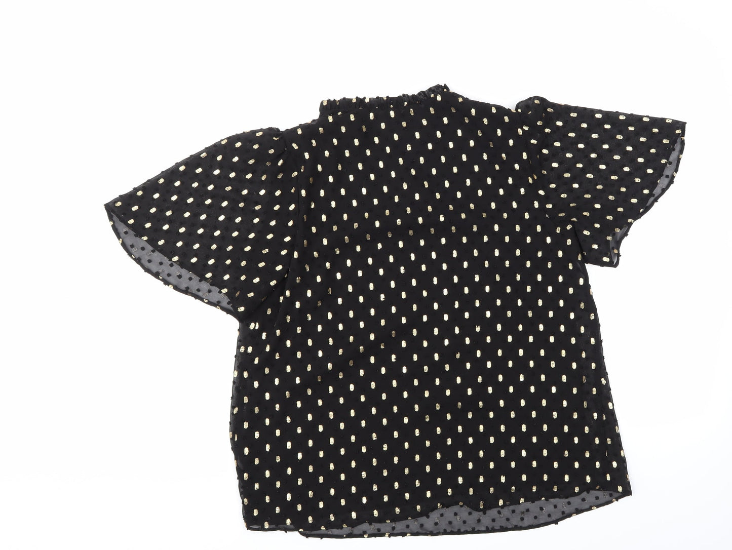 F&F Womens Black Polka Dot  Basic Blouse Size 10