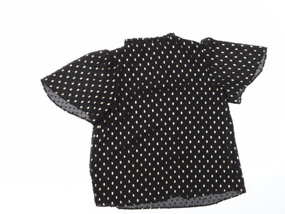 F&F Womens Black Polka Dot  Basic Blouse Size 10