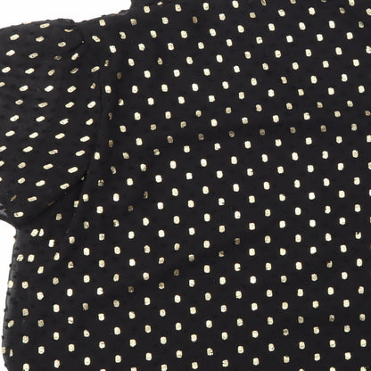 F&F Womens Black Polka Dot  Basic Blouse Size 10