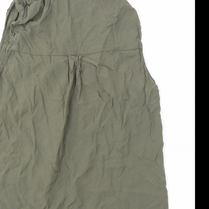 Womens UK Size 10 Peacocks Green Basic Button-Up