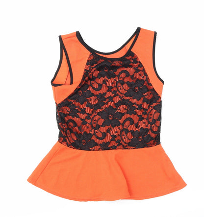 Womens UK Size 12 KIAH Orange Basic Tank