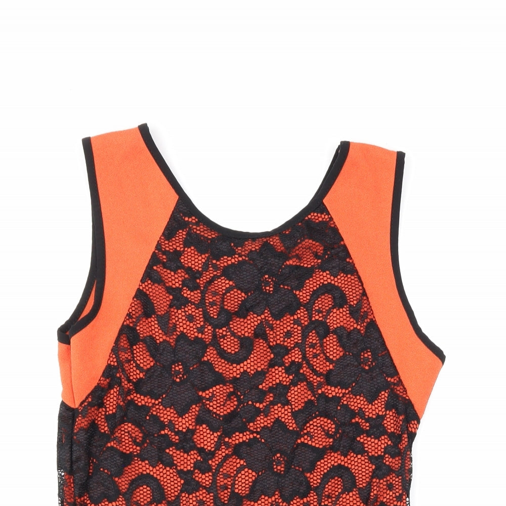 Womens UK Size 12 KIAH Orange Basic Tank