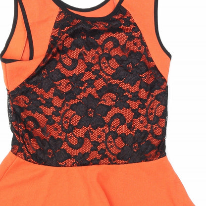 Womens UK Size 12 KIAH Orange Basic Tank