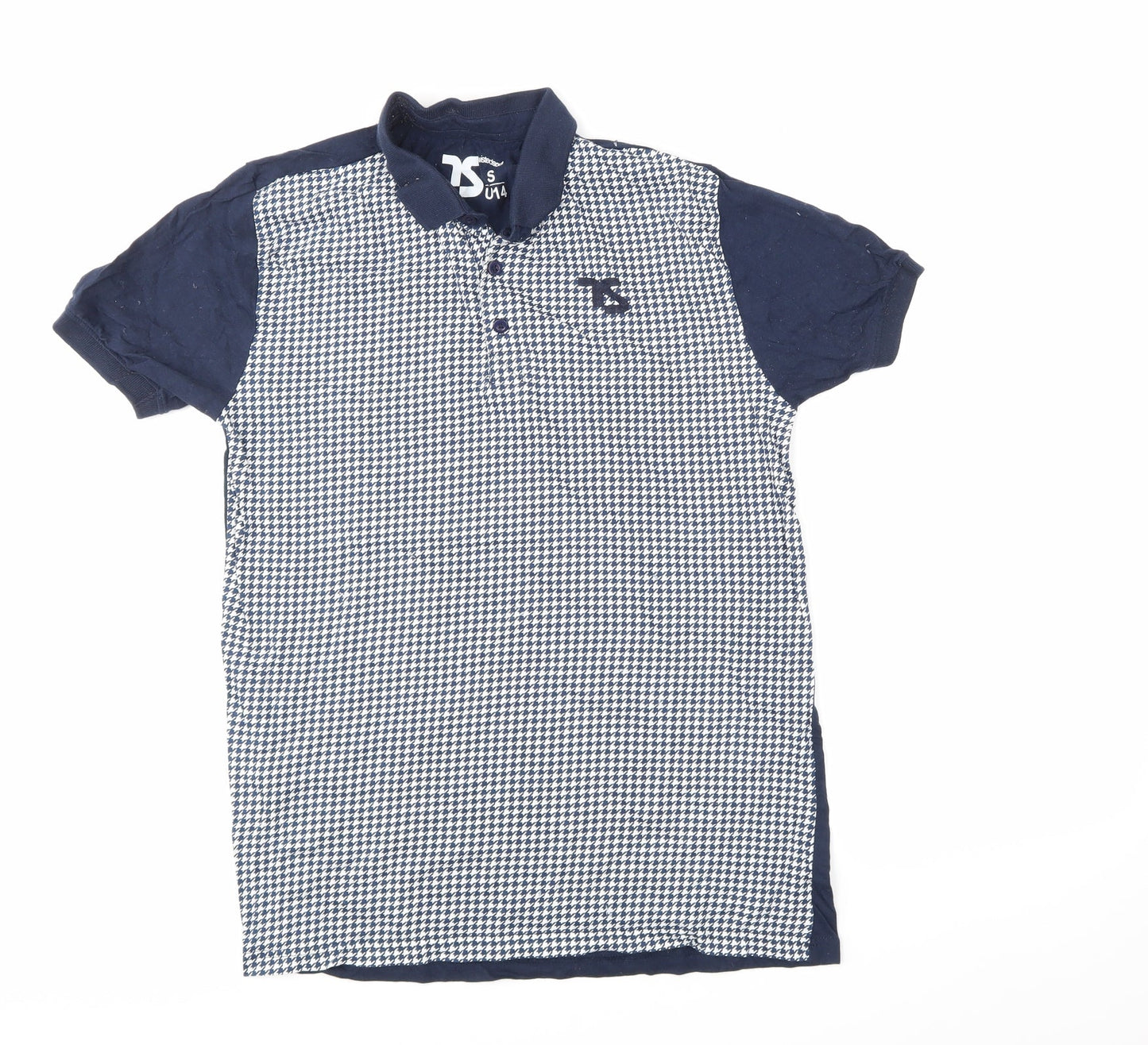 Twisted Soul Mens Blue Check   Polo Size S