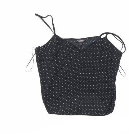 Miss Selfridge Womens Black Polka Dot  Basic Blouse Size 14
