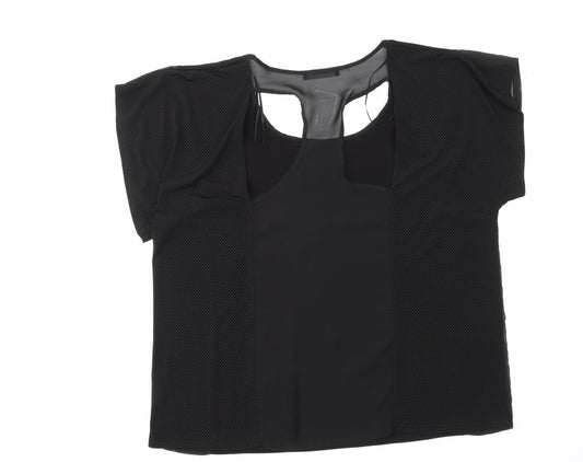 Womens UK Size 14 Atmosphere Black Basic Blouse