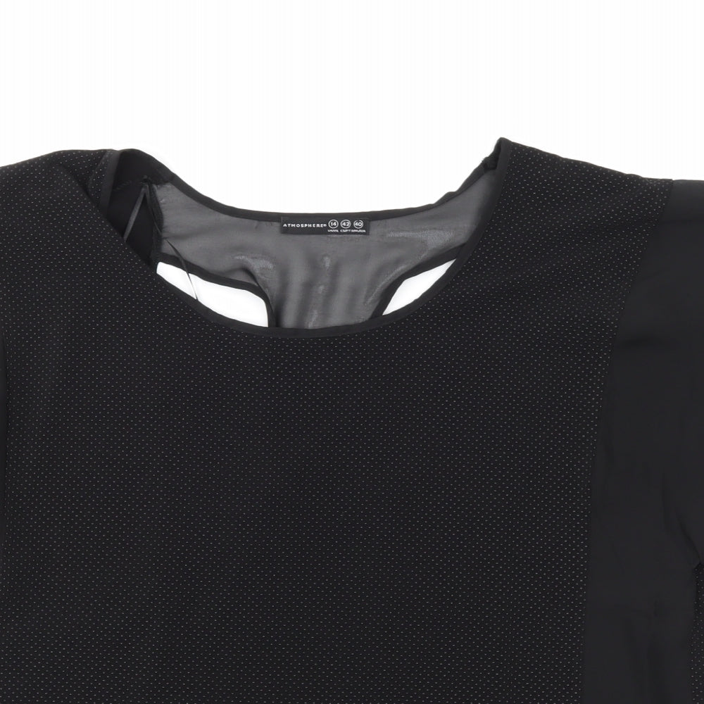 Womens UK Size 14 Atmosphere Black Basic Blouse