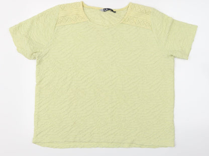 Isle Womens Yellow   Basic Blouse Size 22
