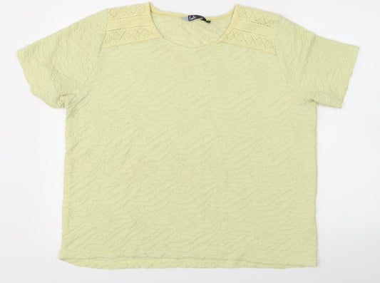Isle Womens Yellow   Basic Blouse Size 22