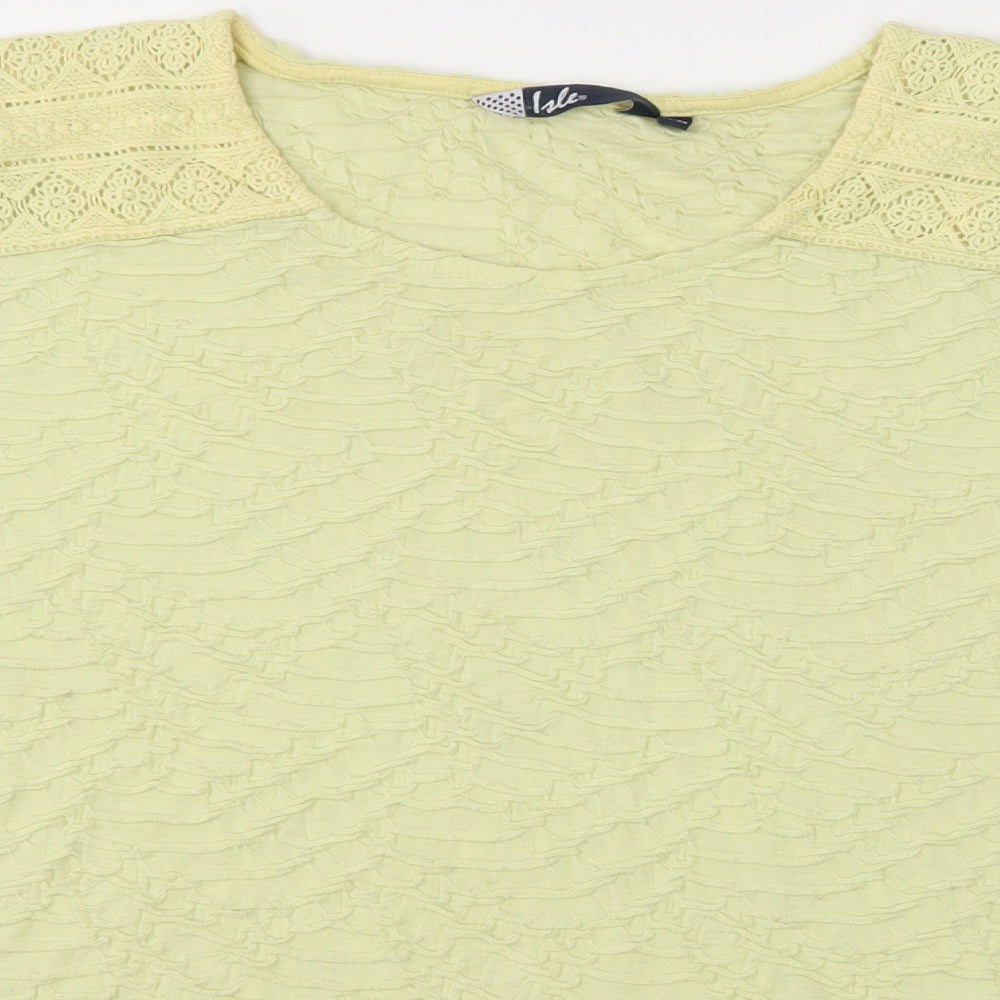 Isle Womens Yellow   Basic Blouse Size 22