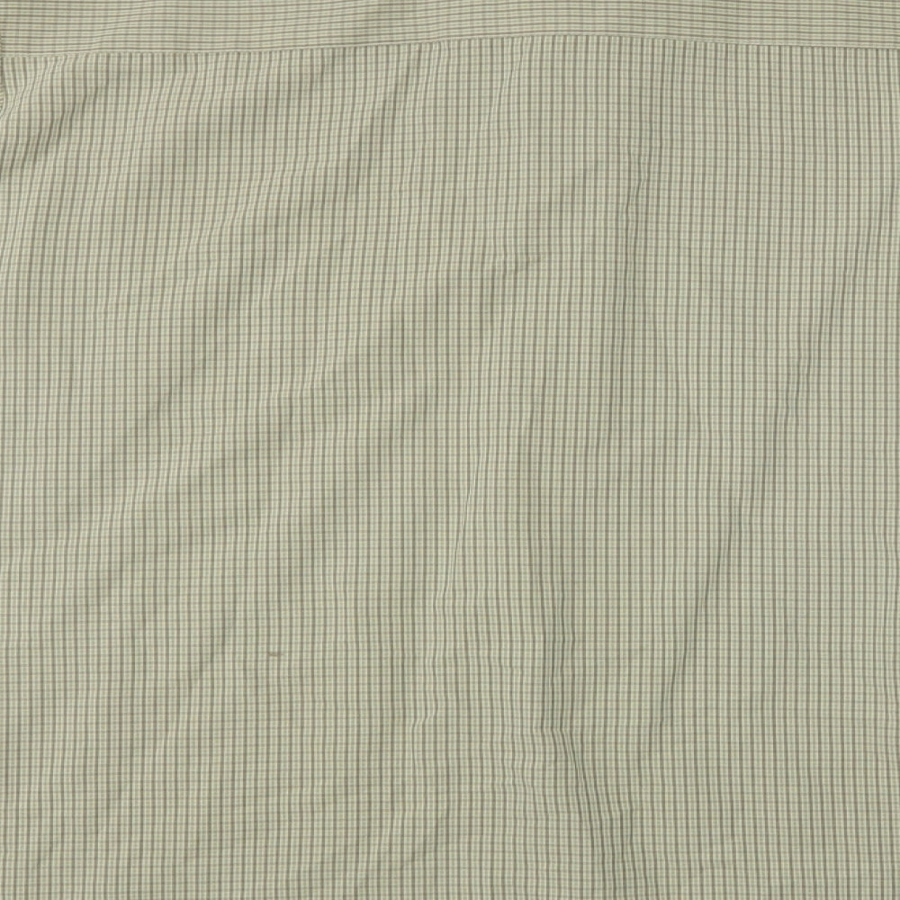 George  Mens Green Check   Button-Up Size L