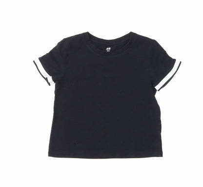 H&M Boys Black   Basic T-Shirt Size 11-12 Years