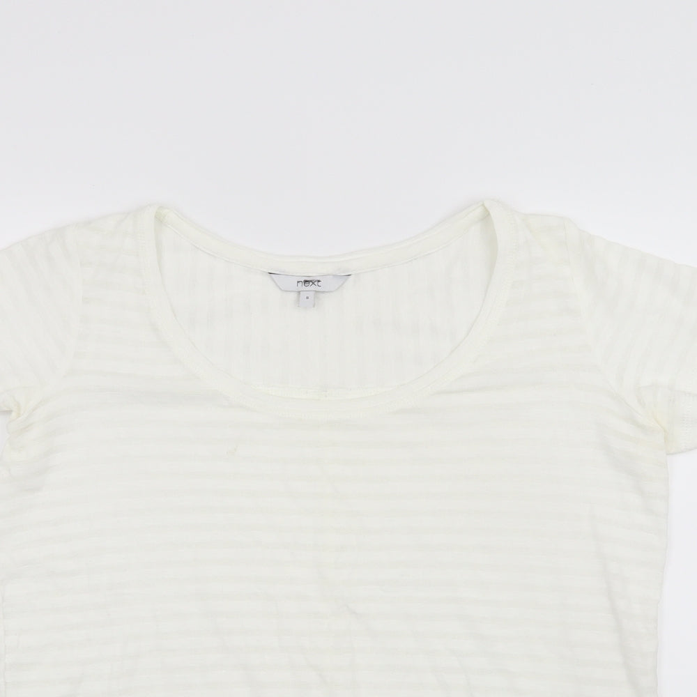 Womens UK Size 8 NEXT White Basic T-Shirt
