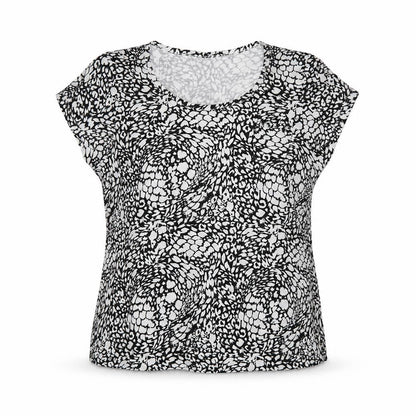 Authentic Womens Black Animal Print  Basic T-Shirt Size 18