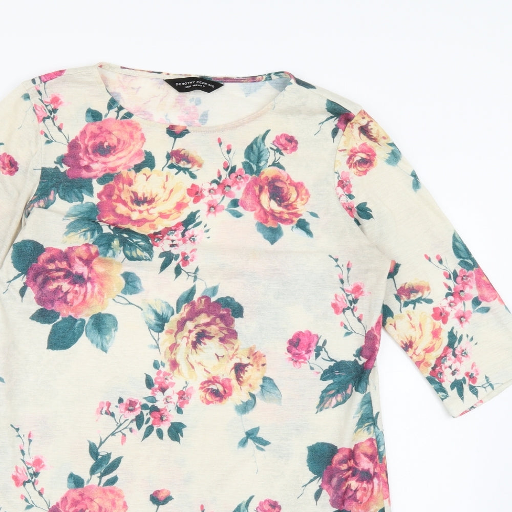 Dorothy Perkins Womens Beige Floral  A-Line  Size 12